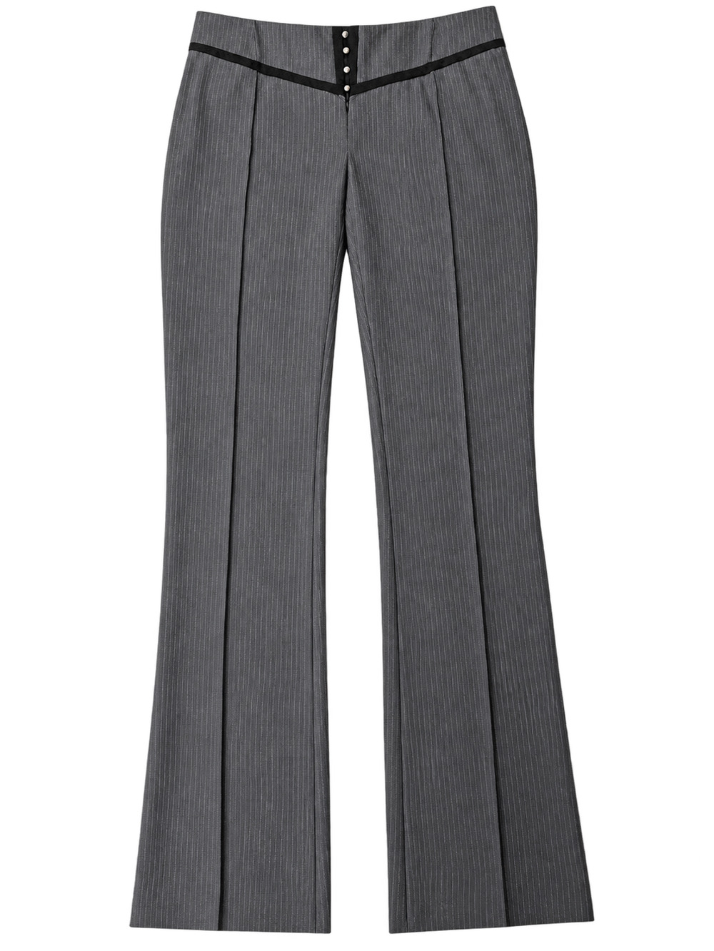 Rebecca Taylor Pinstripe Pants Size 2 Gray Brown Wool Blend Slit Hem NWT